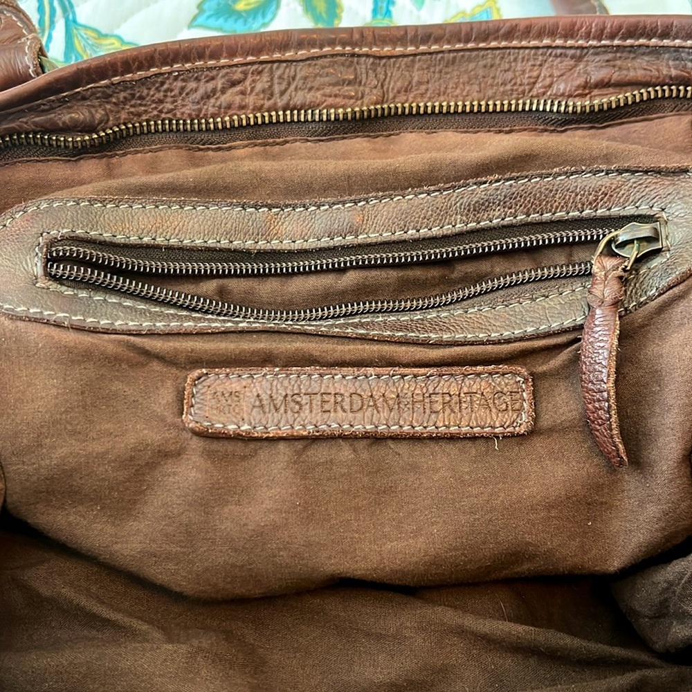 Amsterdam Heritage brown leather crossbody bag. - Picture 5 of 16